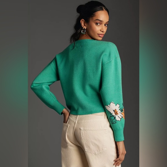 Anthropologie x Sonal Nathwani Camryn Cropped Crewneck Sweater Size XL NWT - Picture 2 of 15